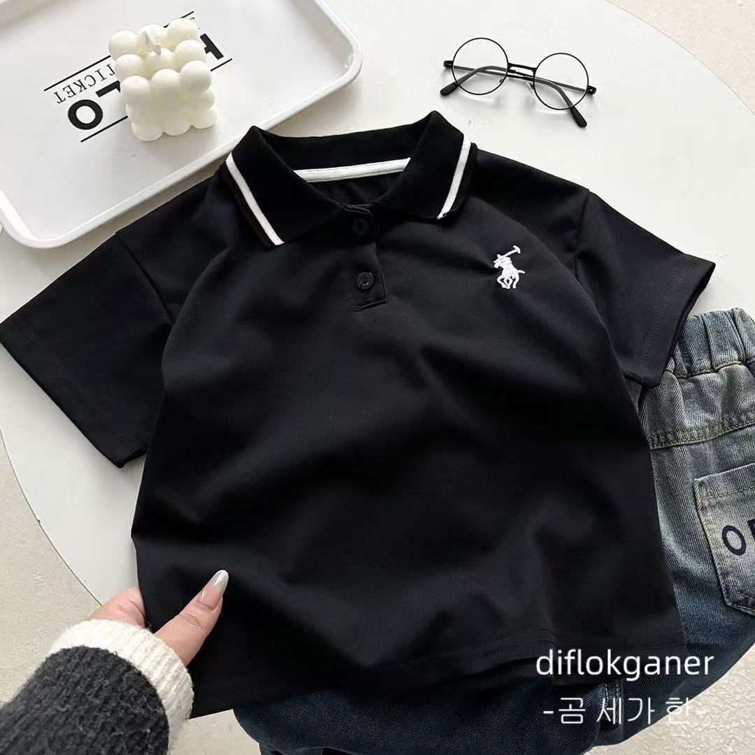 Classic Black Polo Shirt for Kids