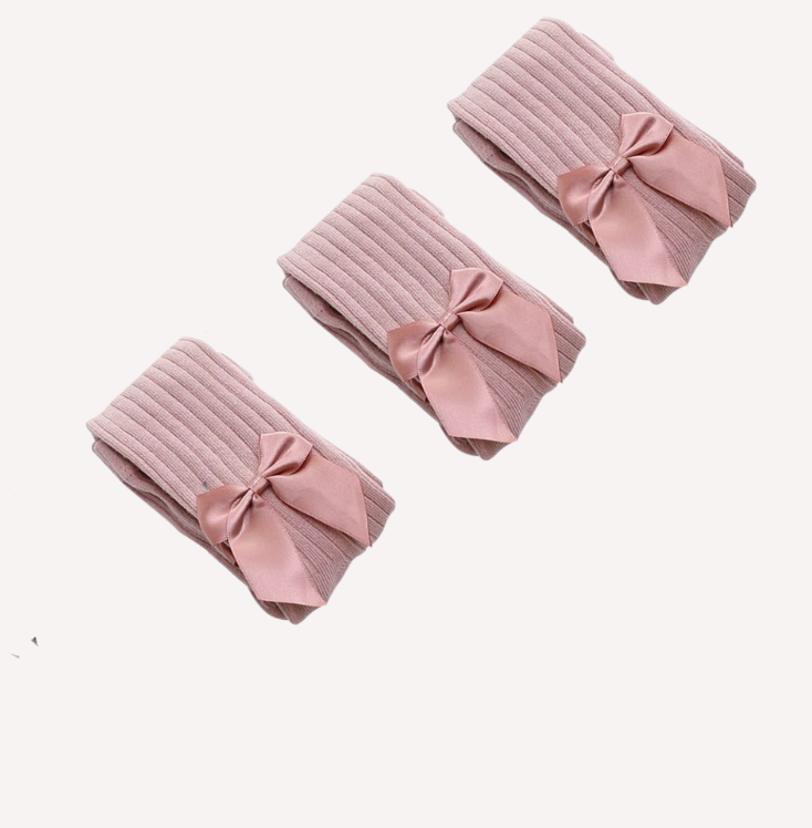 Baby Girl Knit Bow Tights Pantyhose Popsocks