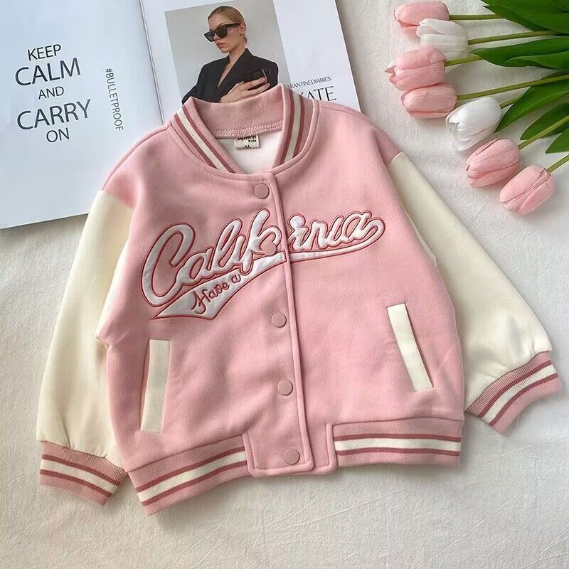Pink California Kids Bomber Jacket