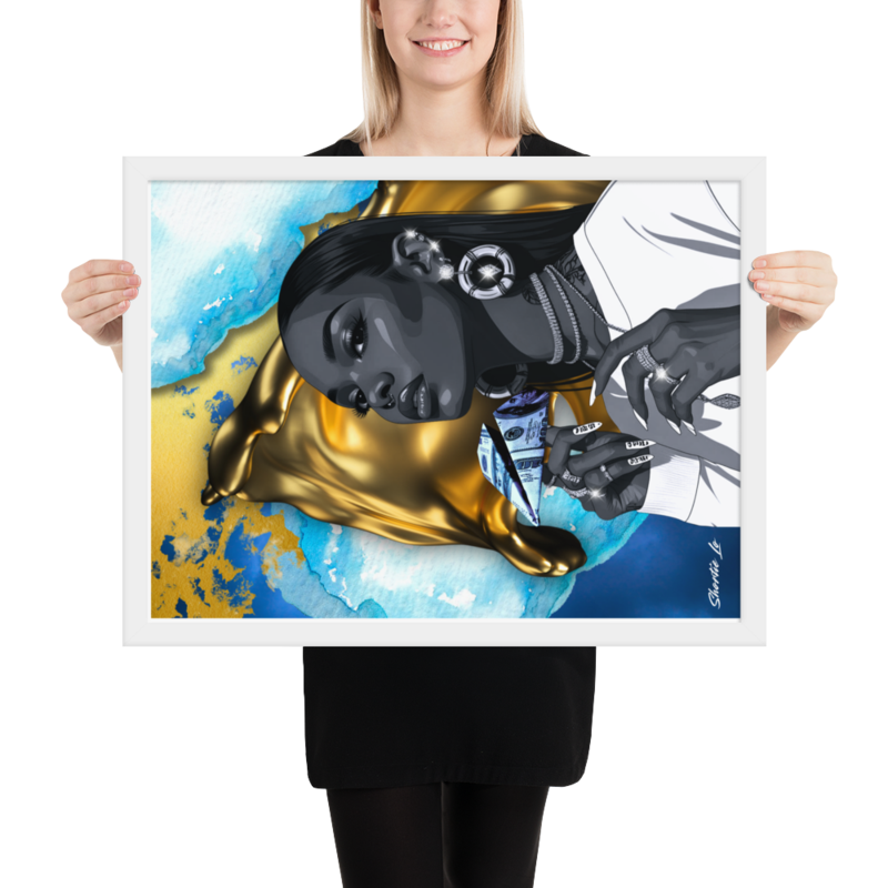 Framed photo paper poster