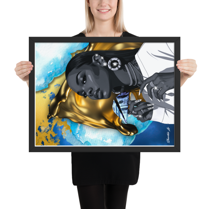 Framed photo paper poster