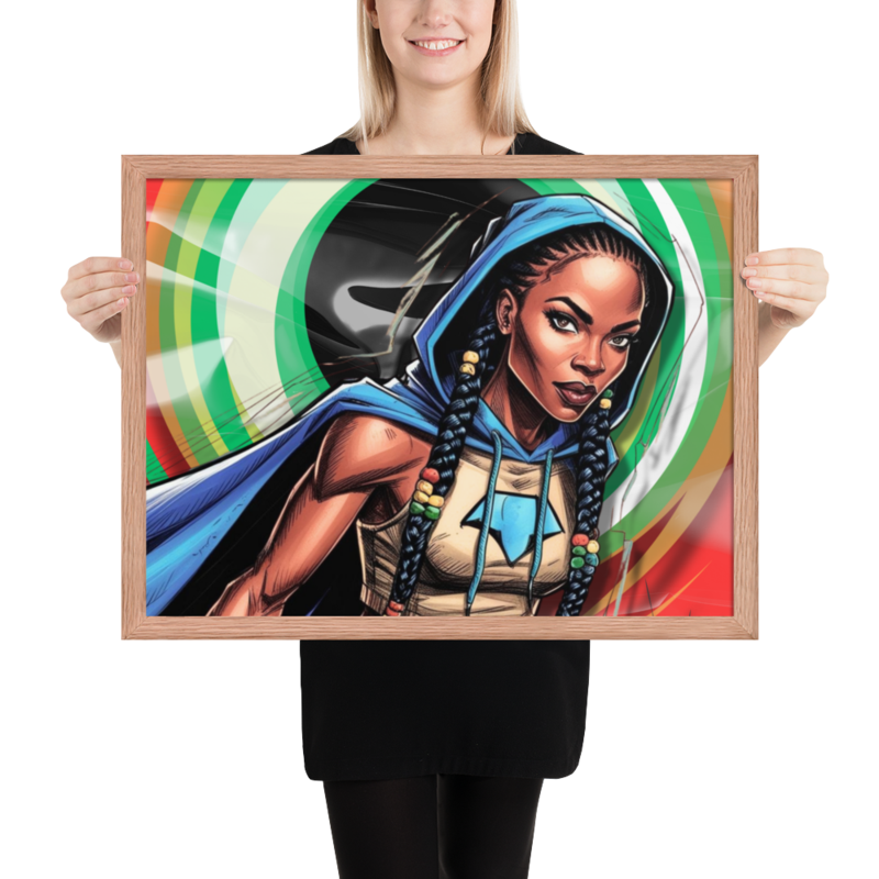Colorful Framed Superhero Art Print