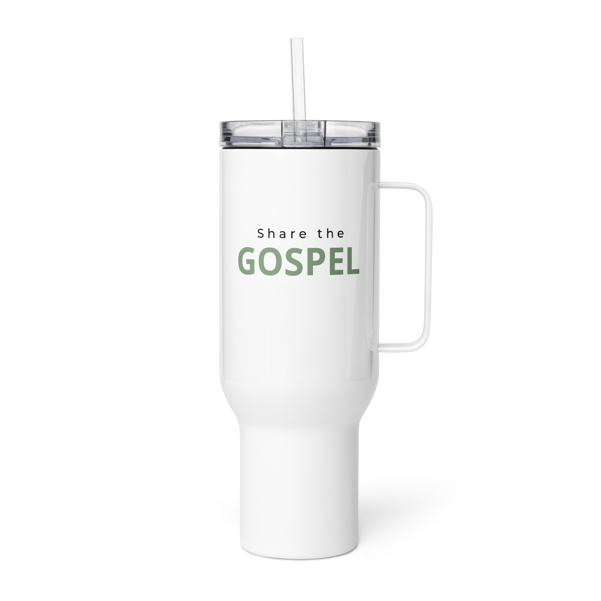 Travel mug with a handle