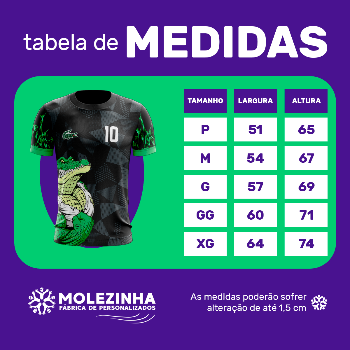 Camiseta Estampada Jacaré verde  Interclasse 
