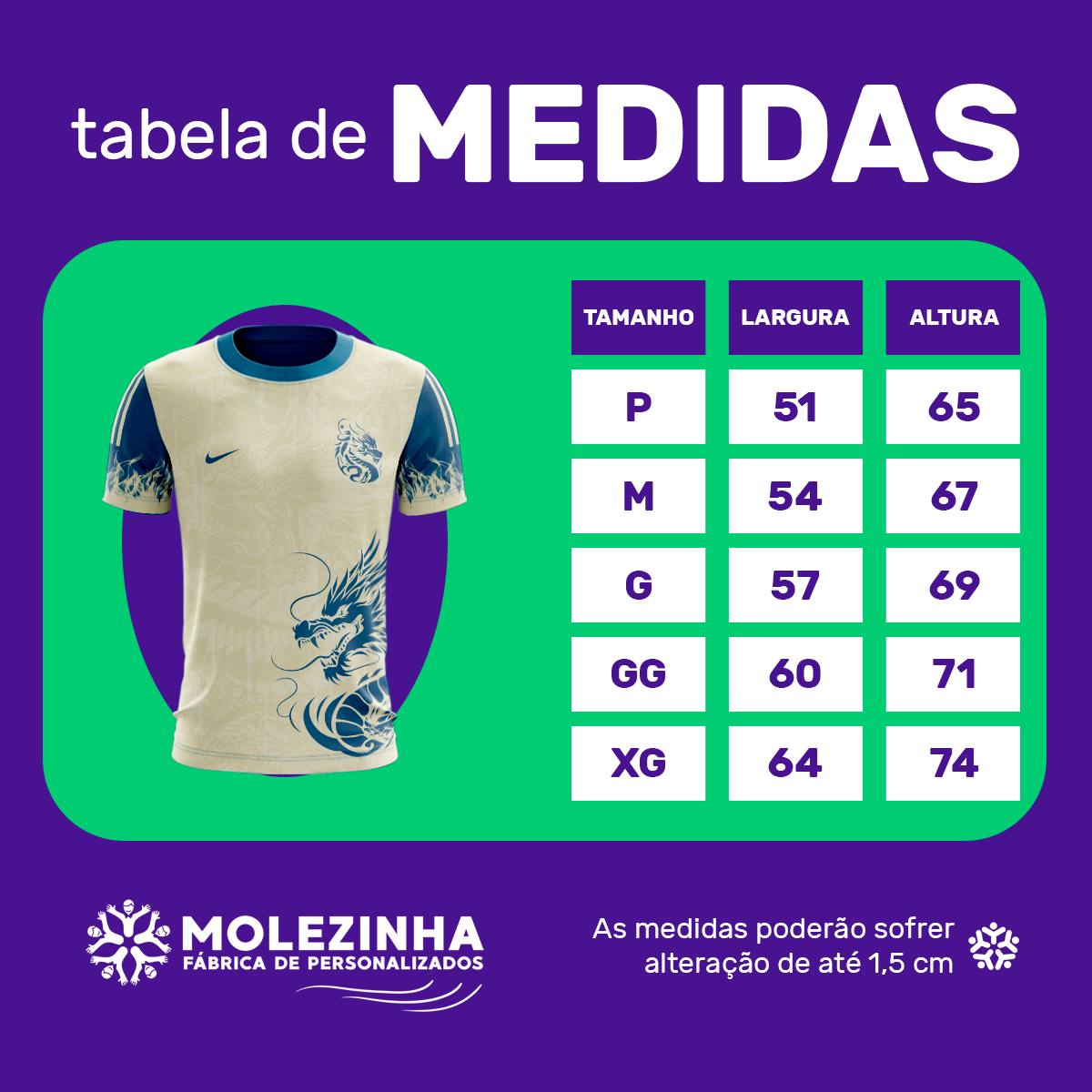 Camiseta Estampada Bege  com dragão azul Interclasse 