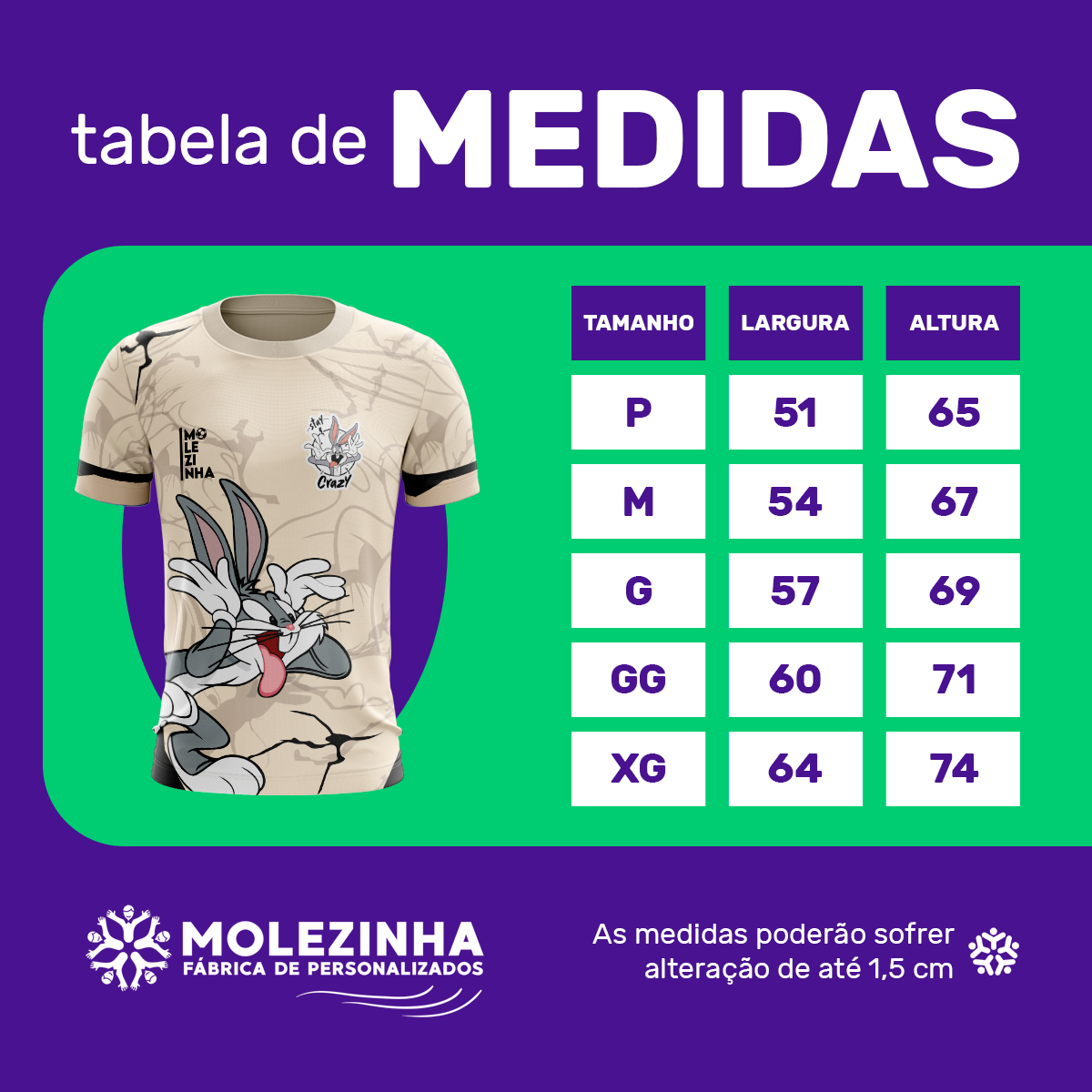 Camiseta Estampada Pernalonga  Interclasse 