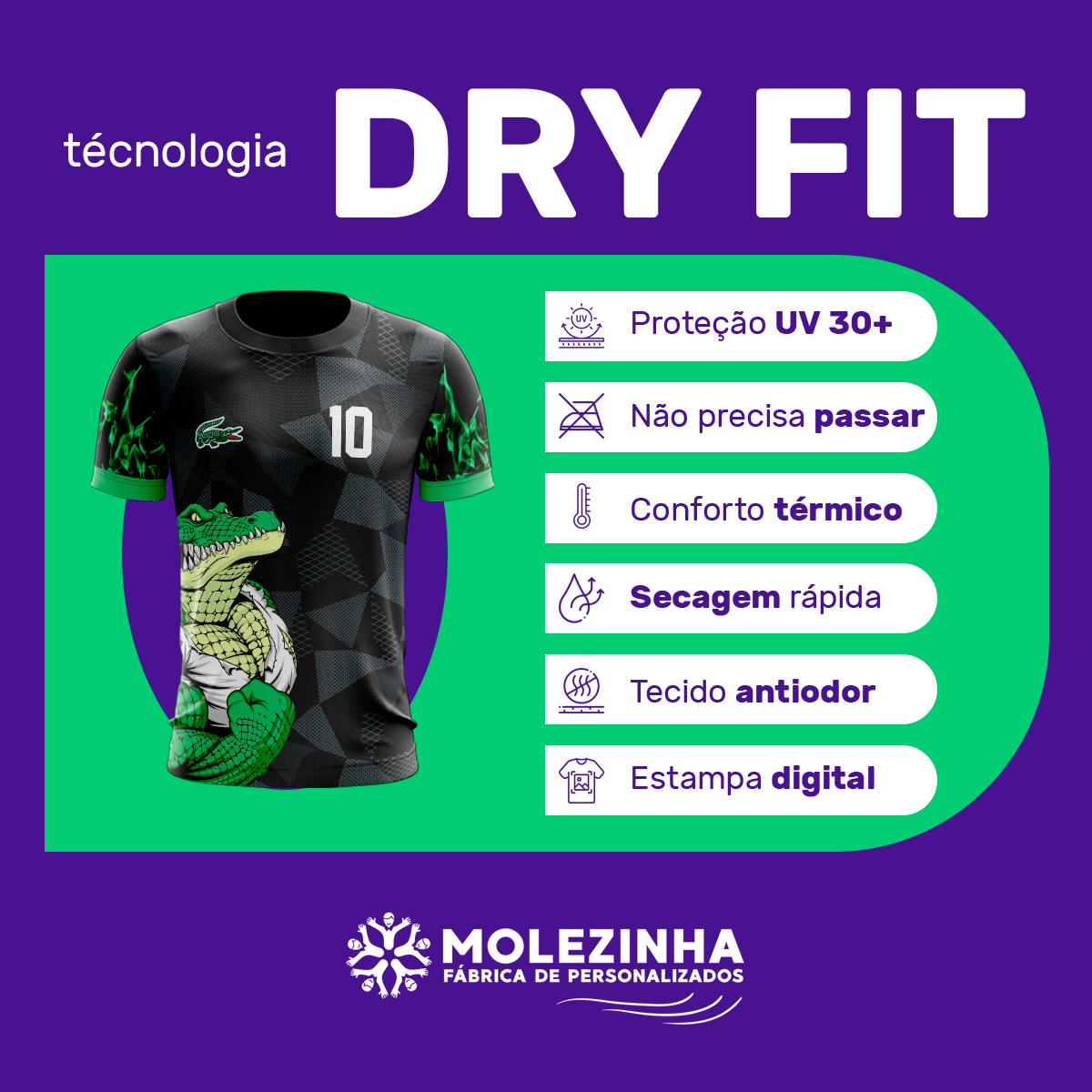 Camiseta Estampada Jacaré verde  Interclasse 