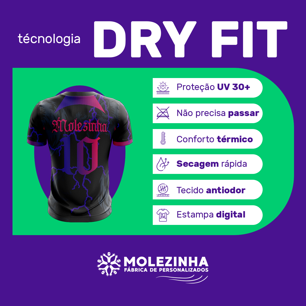 Camiseta Estampada Lobo Roxo  Interclasse 
