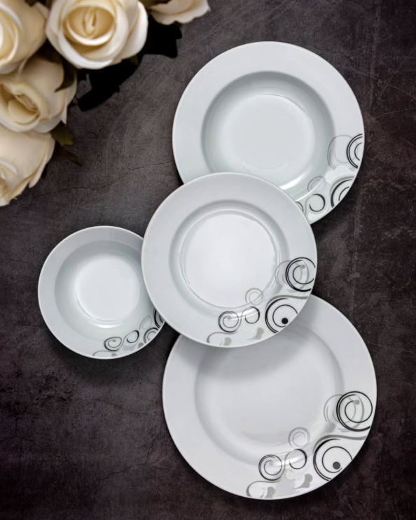 Elegant Swirl Dinner Plate Set