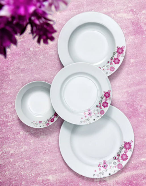Floral Porcelain Plate Set