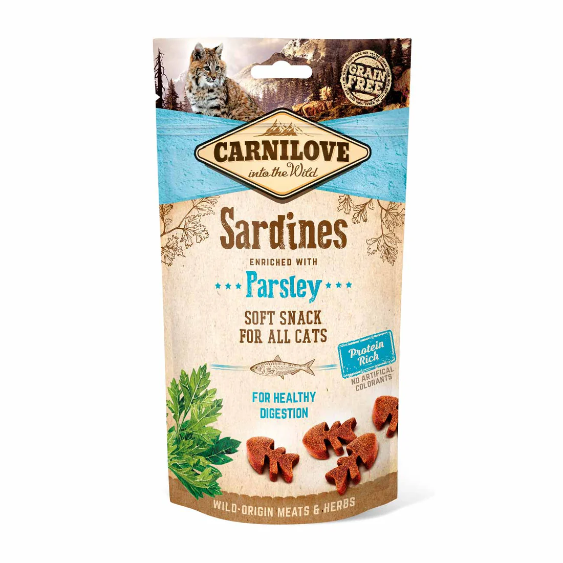 Carnilove Grain Free Semi Moist Cat Treats - Sardine with Parsley - 50g