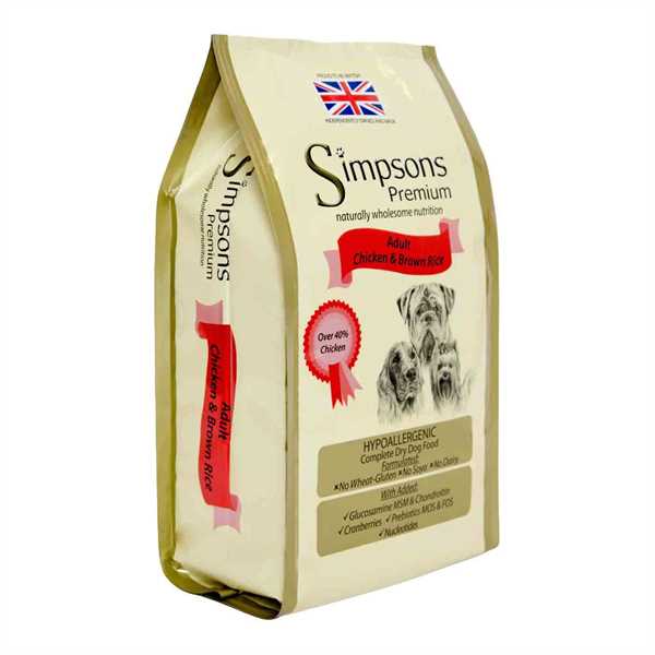 Simpsons Premium Adult Dry Dog Food - Chicken & Brown Rice
