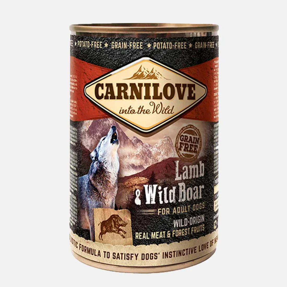 Carnilove Adult Grain Free Wet Dog Food - Lamb and Wild Boar - 6x400g Cans