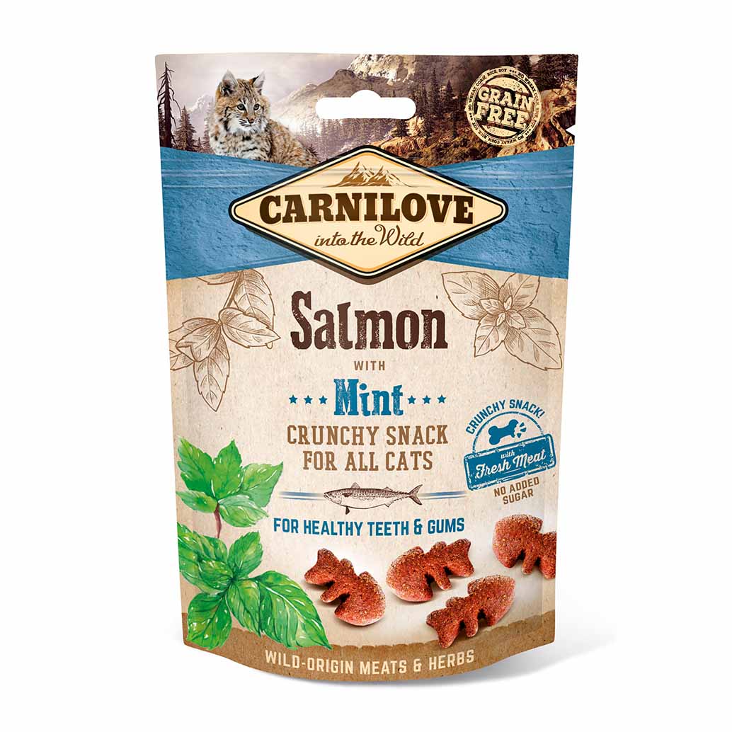 Carnilove Grain Free Crunchy Cat Treats - Salmon with Mint - 50g