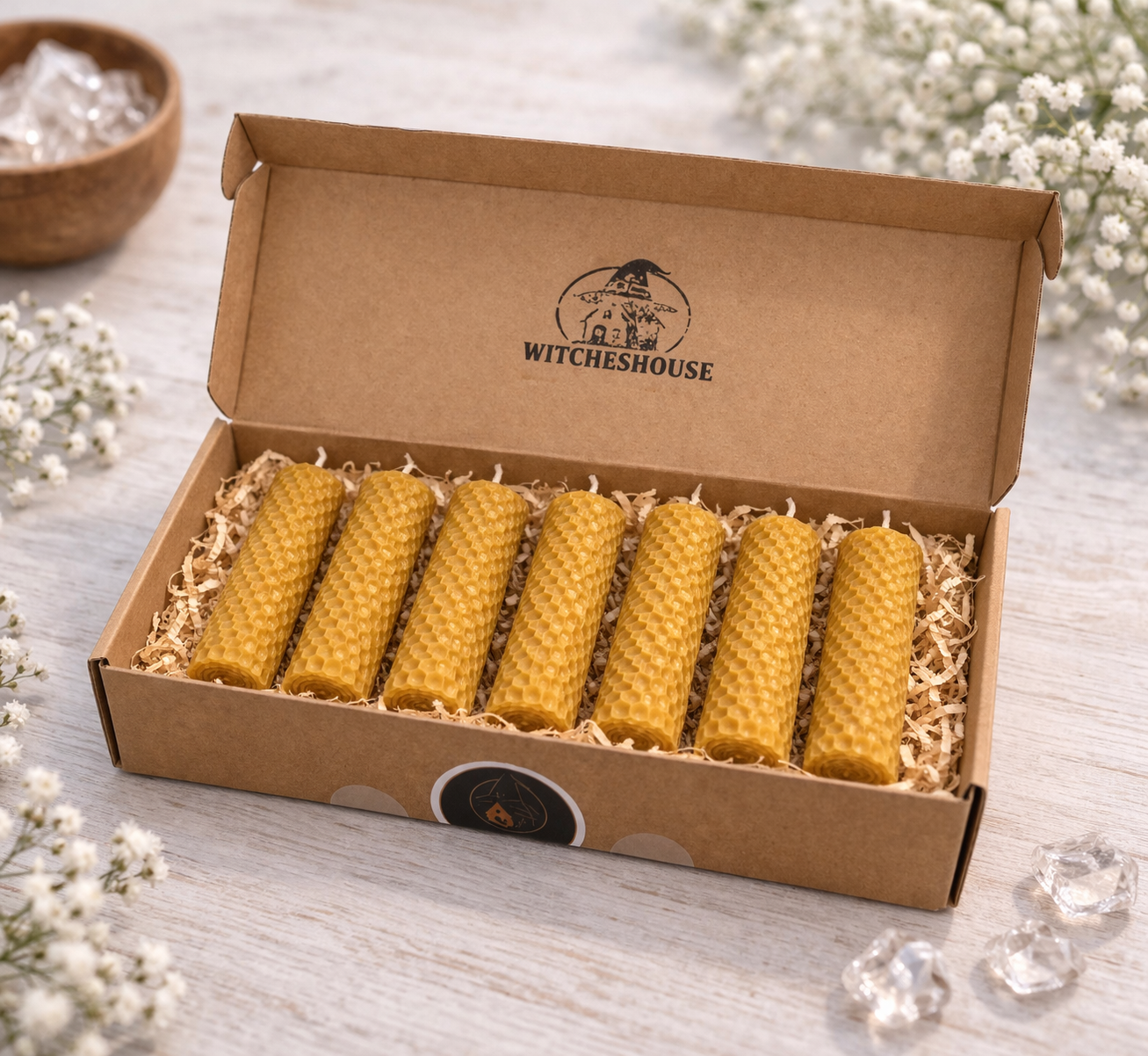 Caja Ritual Honey – 7 Velas de Miel Artesanales