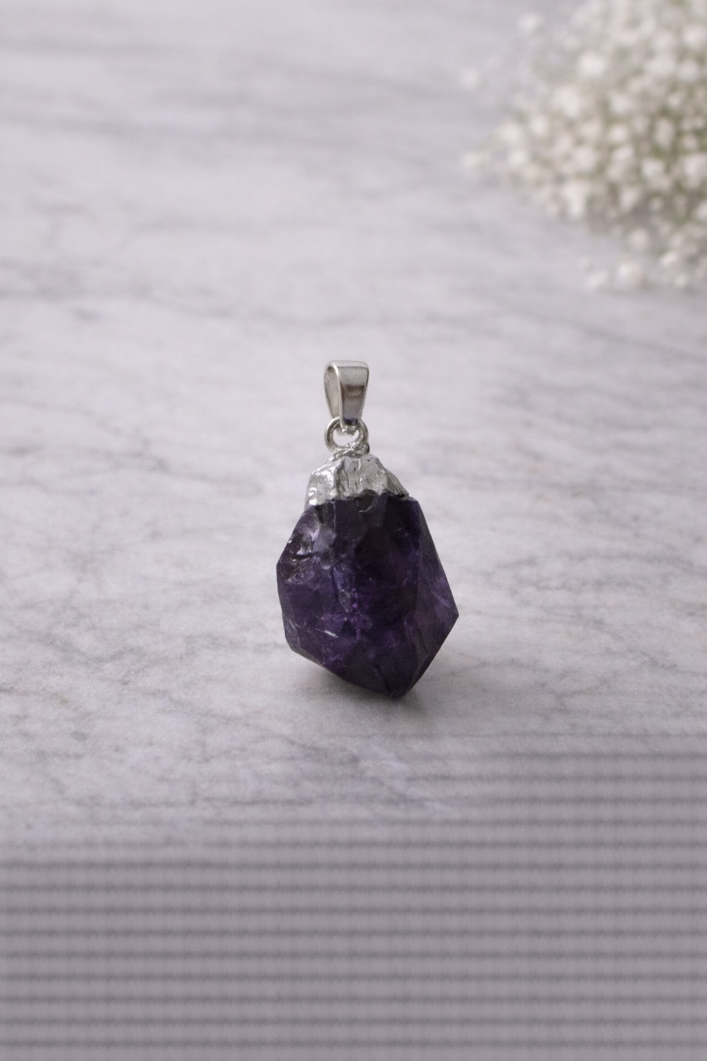 Colgante de Amatista Natural y plata