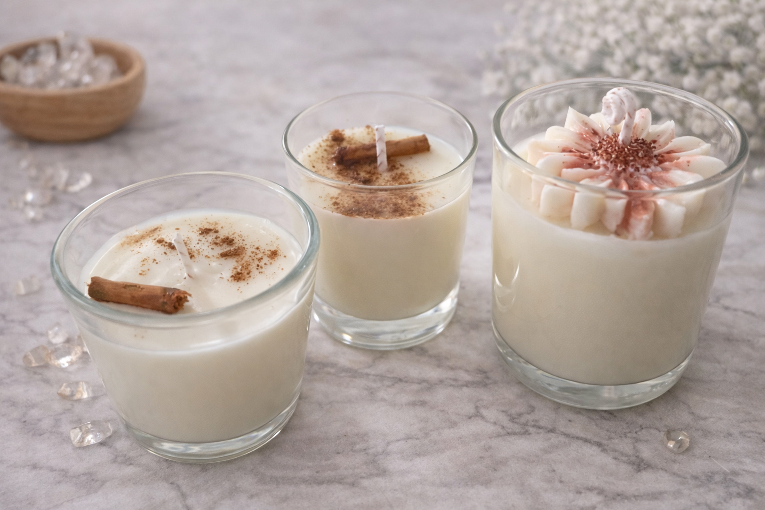 Vela Aromática en vaso decorado 