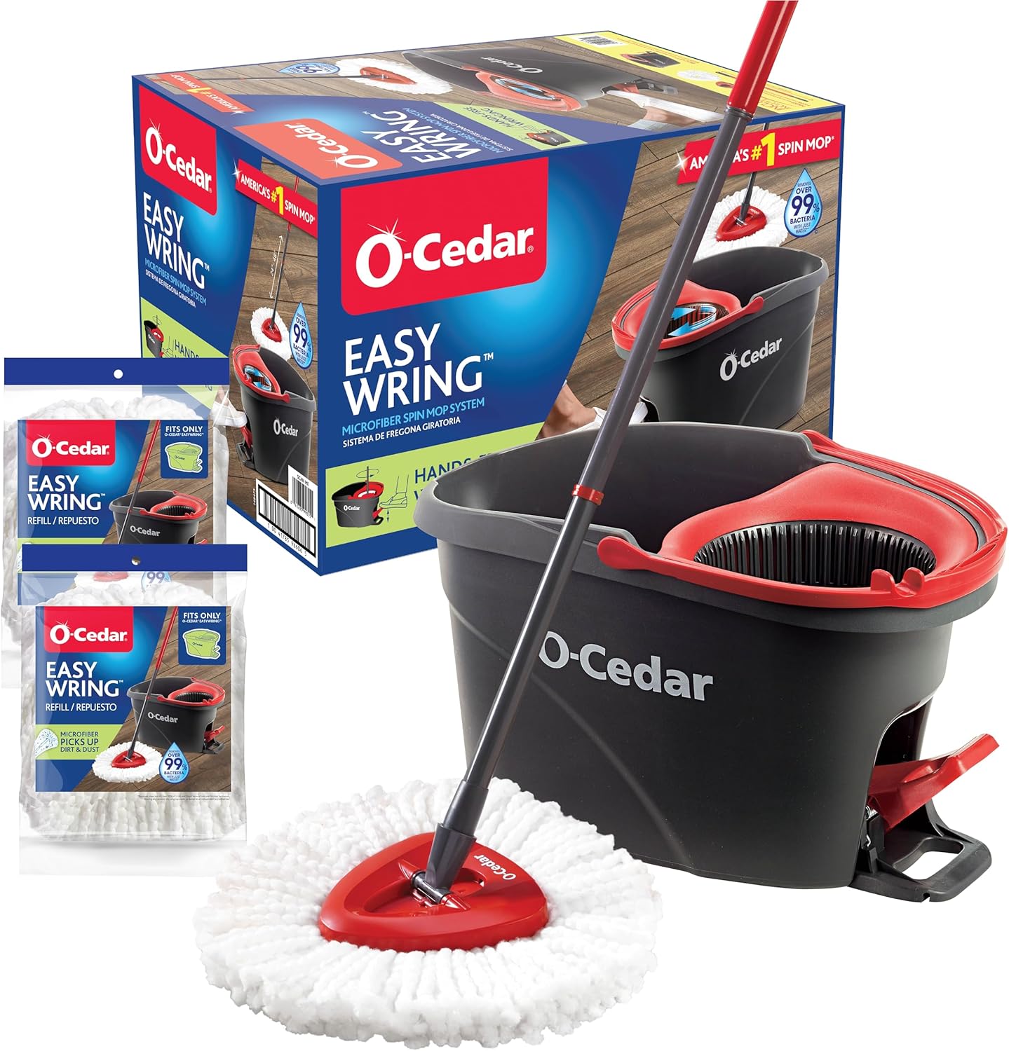 O-Cedar EasyWring Microfiber Spin Mop & Bucket