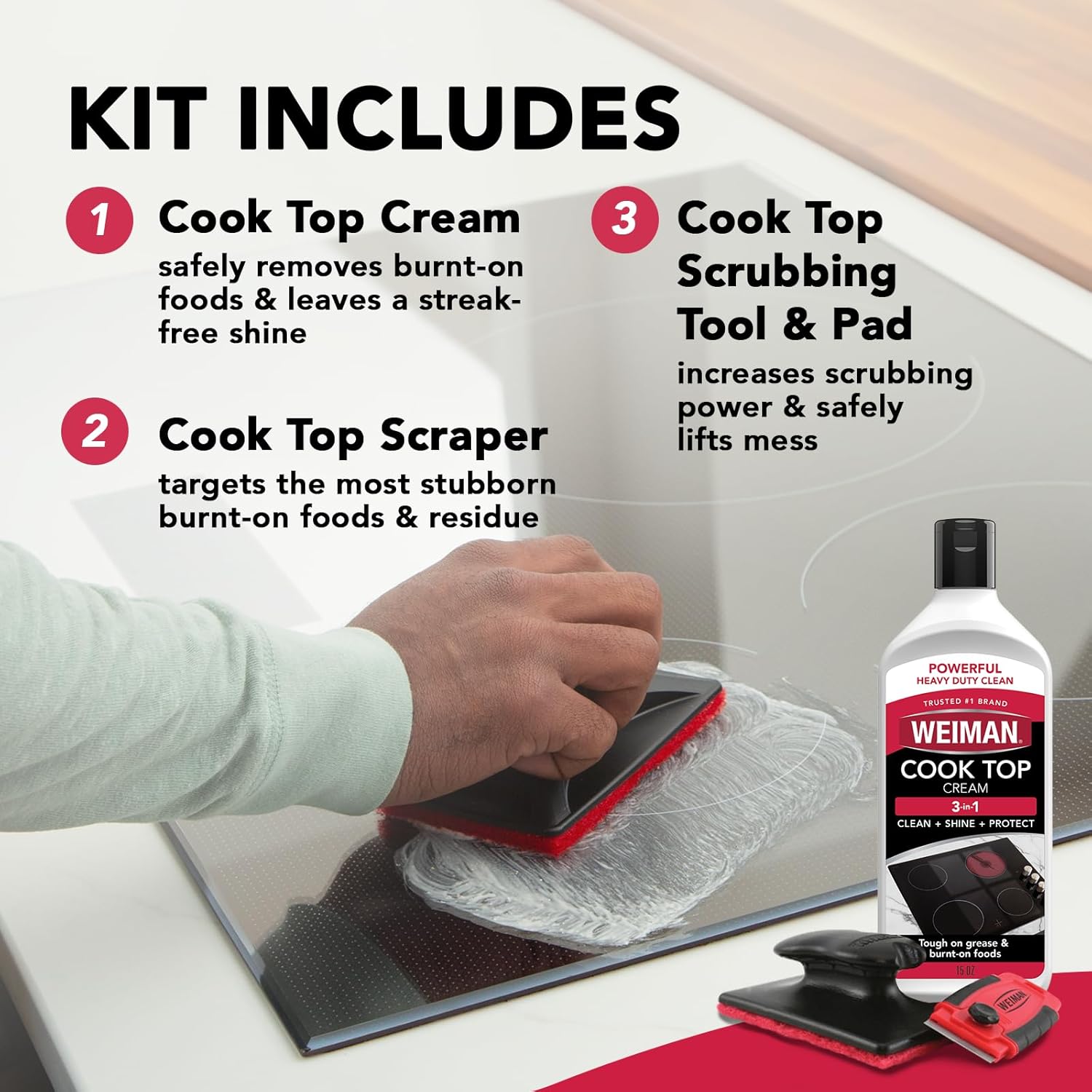 Weiman Cooktop and Stove Top Cleaner Kit