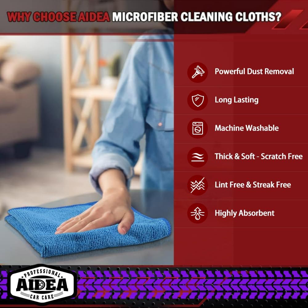 AIDEA Microfiber Cleaning Cloth, 50PK