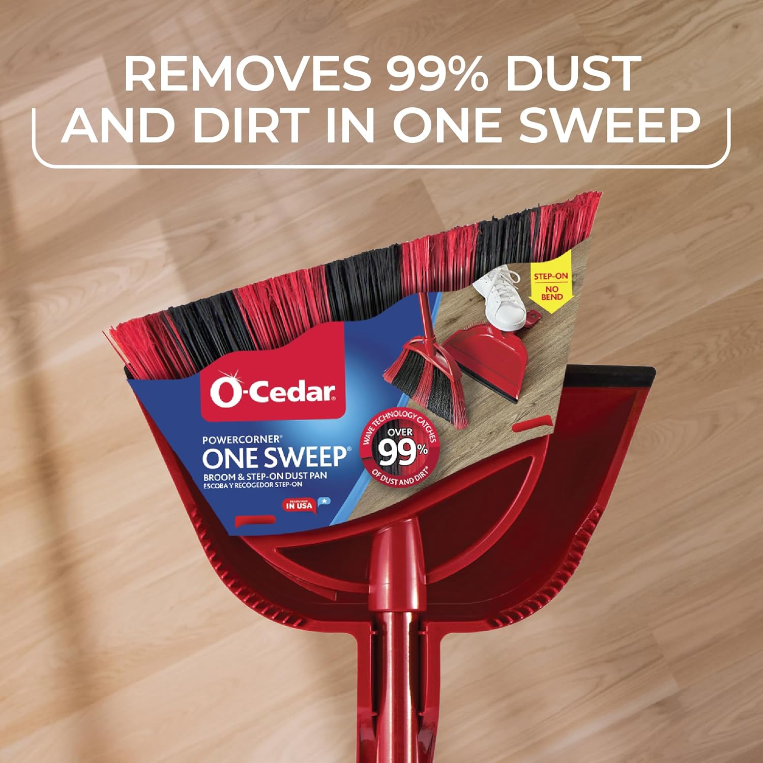 O-Cedar One Sweep Broom with Step-On Dustpan