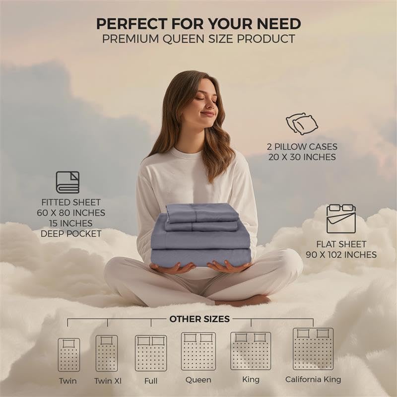 Utopia Bedding King Sheet Set – 4 Piece Bed Sheets, Soft and Breathable Microfiber