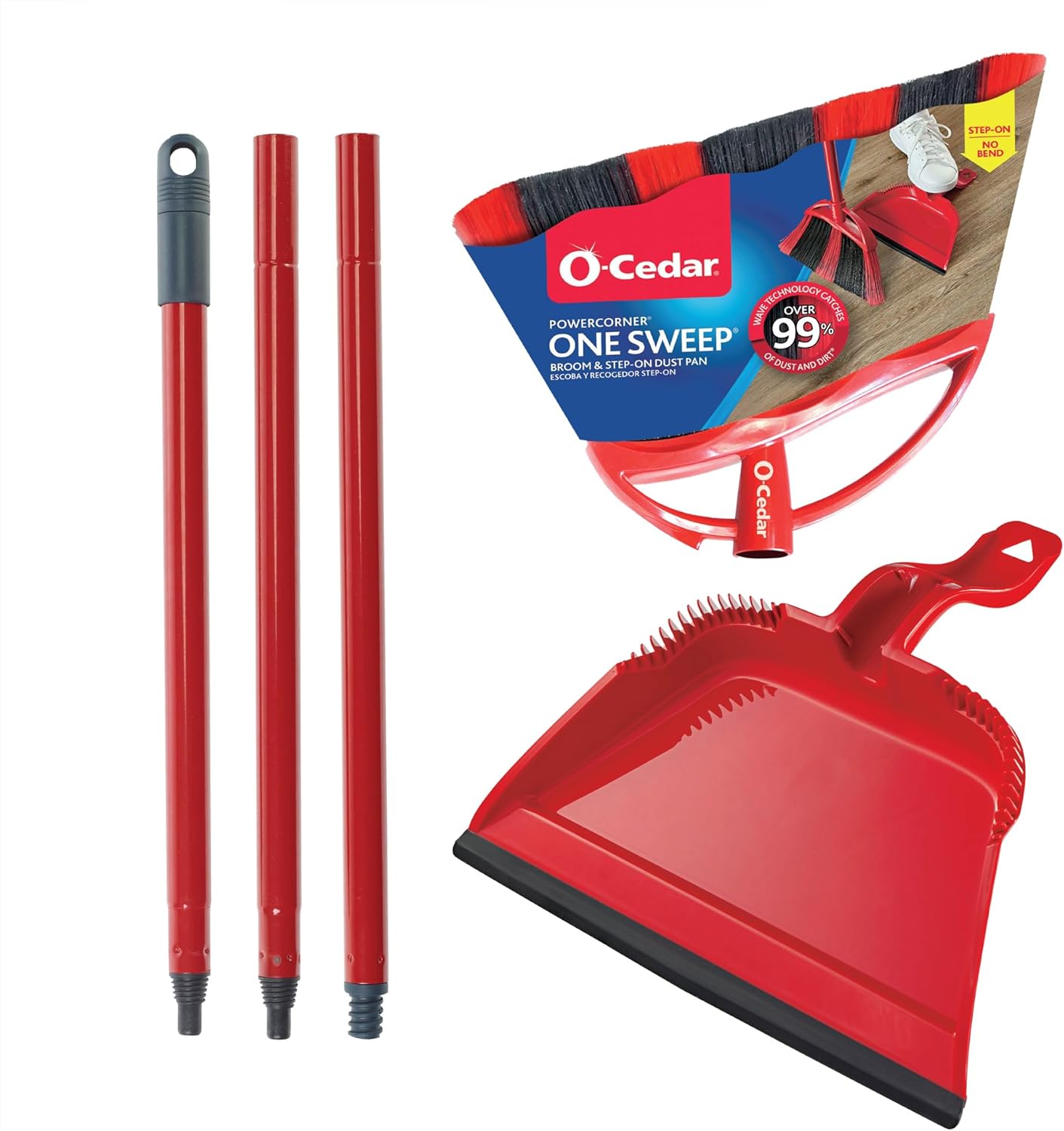 O-Cedar One Sweep Broom with Step-On Dustpan