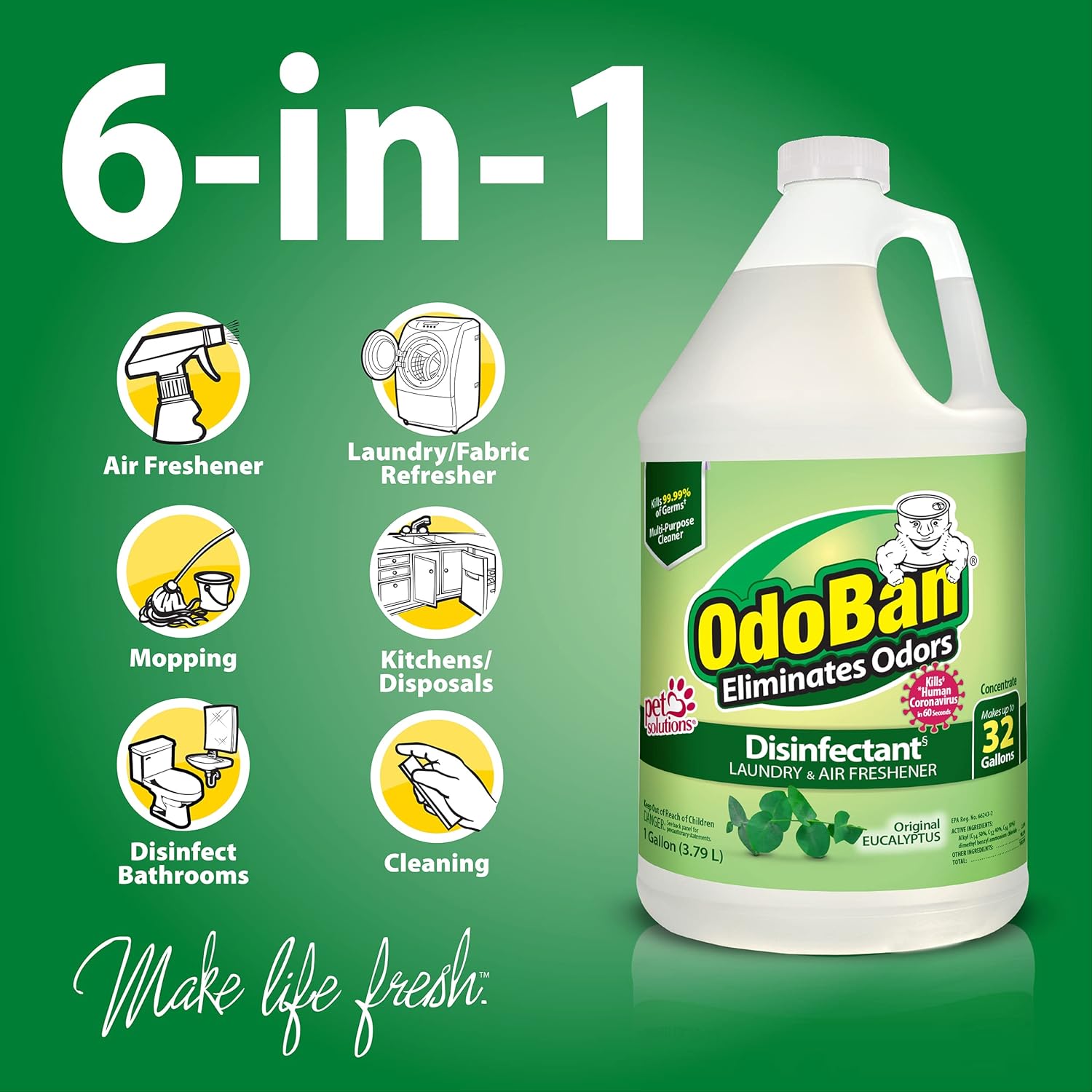 OdoBan Disinfectant Concentrate and Odor Eliminator - 1 Gallon