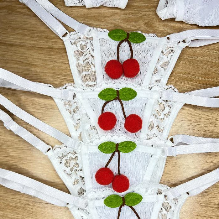 Lingerie Calcinha Cerejinha em Renda com Tule – Cereja