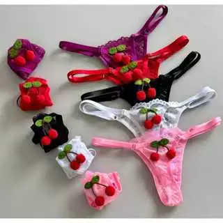 Lingerie Calcinha Cerejinha em Renda com Tule – Cereja