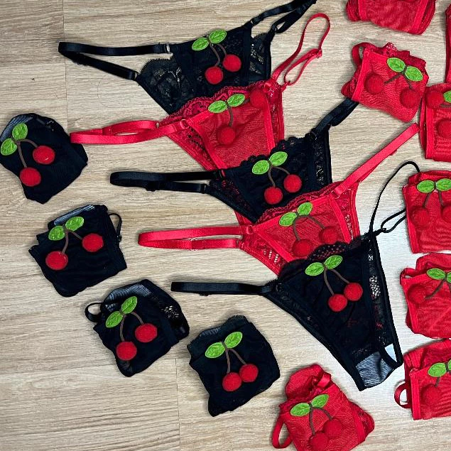 Lingerie Calcinha Cerejinha em Renda com Tule – Cereja