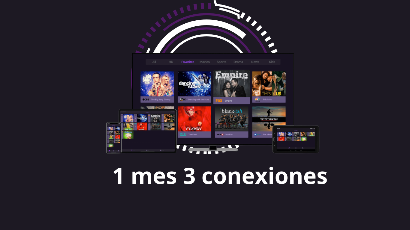 Servicio de streaming: 1 mes, 3 conexiones