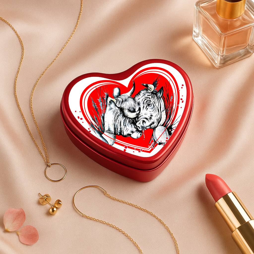 Boîte Vache d'Hérens sur cœur rouge