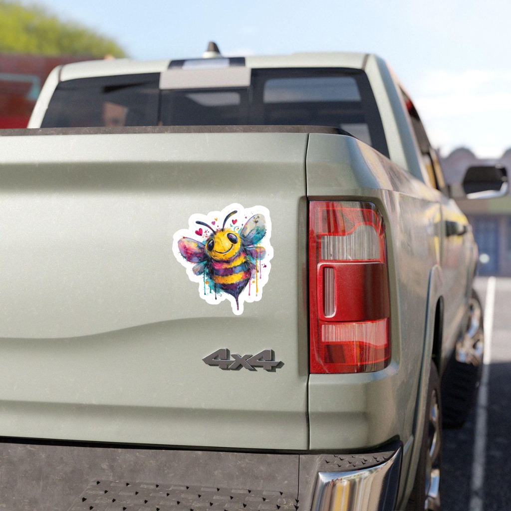 Sticker Aquarelle – Abeille Joyeuse