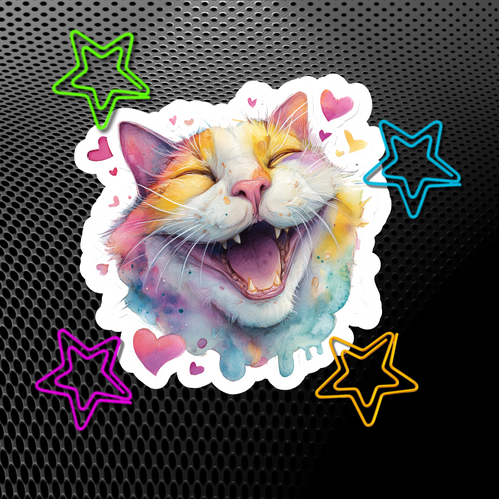 Autocollant Chat Heureux