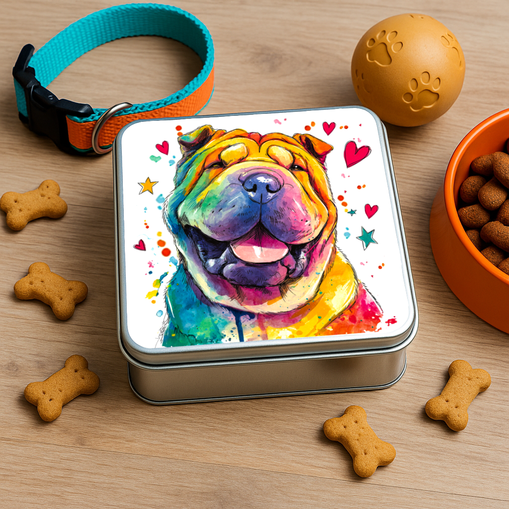 Boîtes métalliques carrées Shar Pei