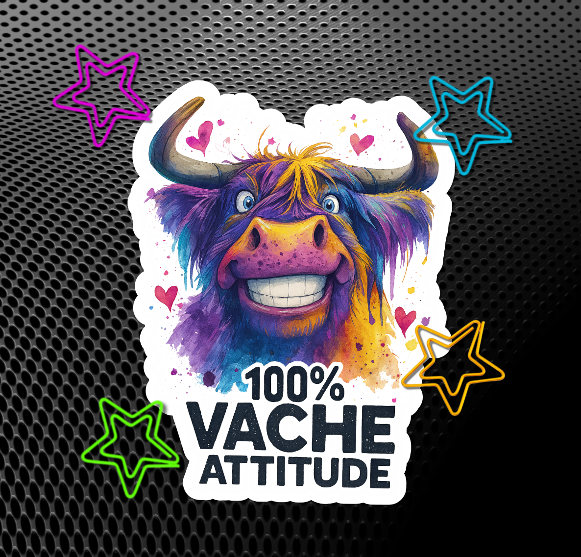 Autocollant 100% Vache Attitude