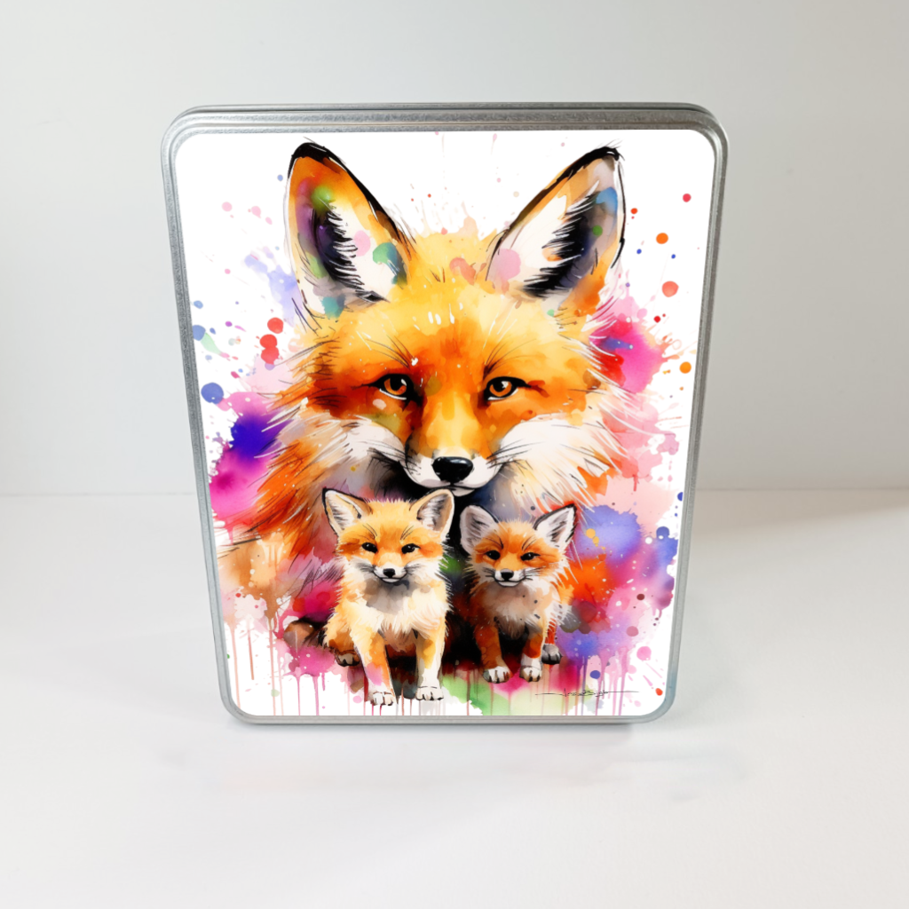 Boîte métallique Famille Renard