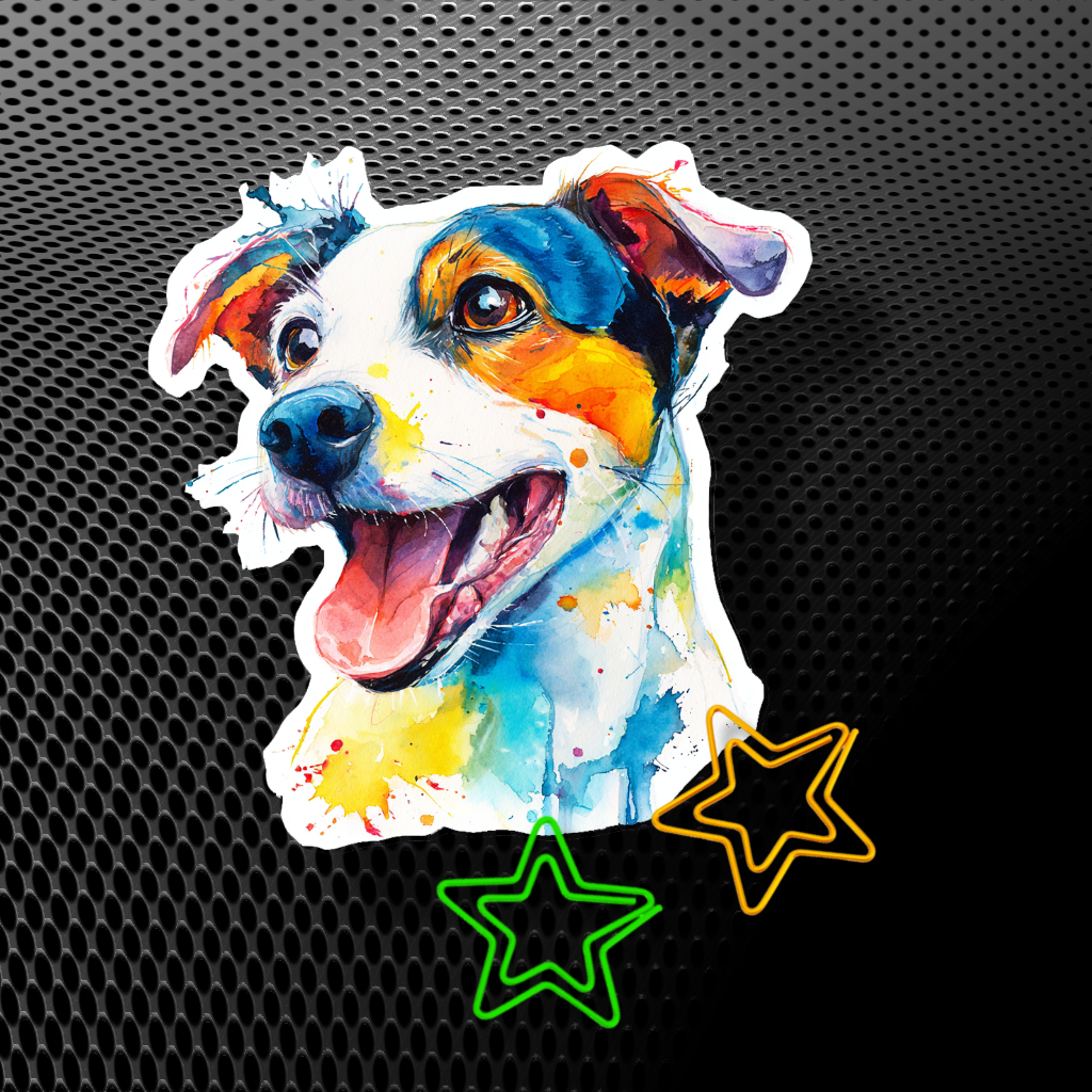 Autocollant artistique Jack Russel