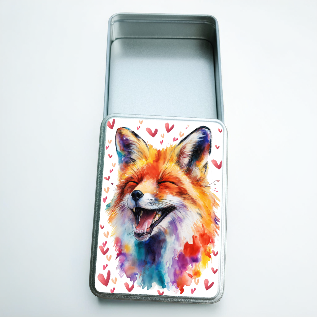 Boîte métallique Renard souriant