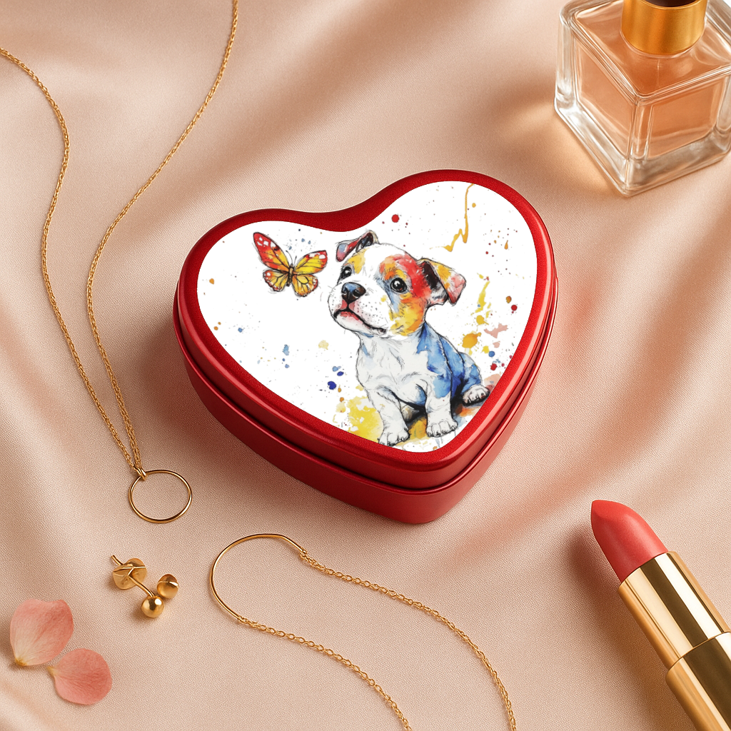 Boîte cœur chiot Staffie