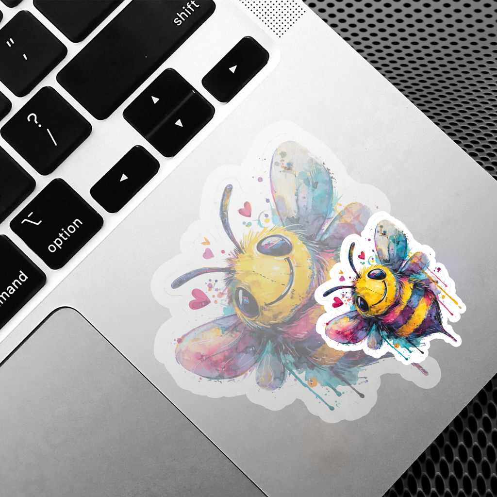 Sticker Aquarelle – Abeille Joyeuse