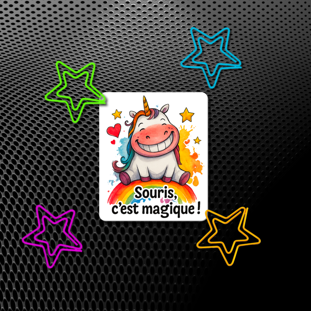 Autocollant Licorne Souriante