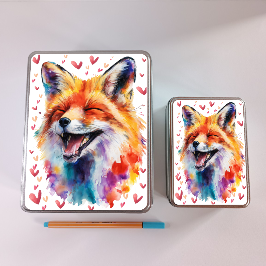 Boîte métallique Renard souriant
