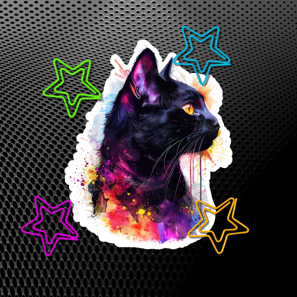 Autocollant Chat Noir 