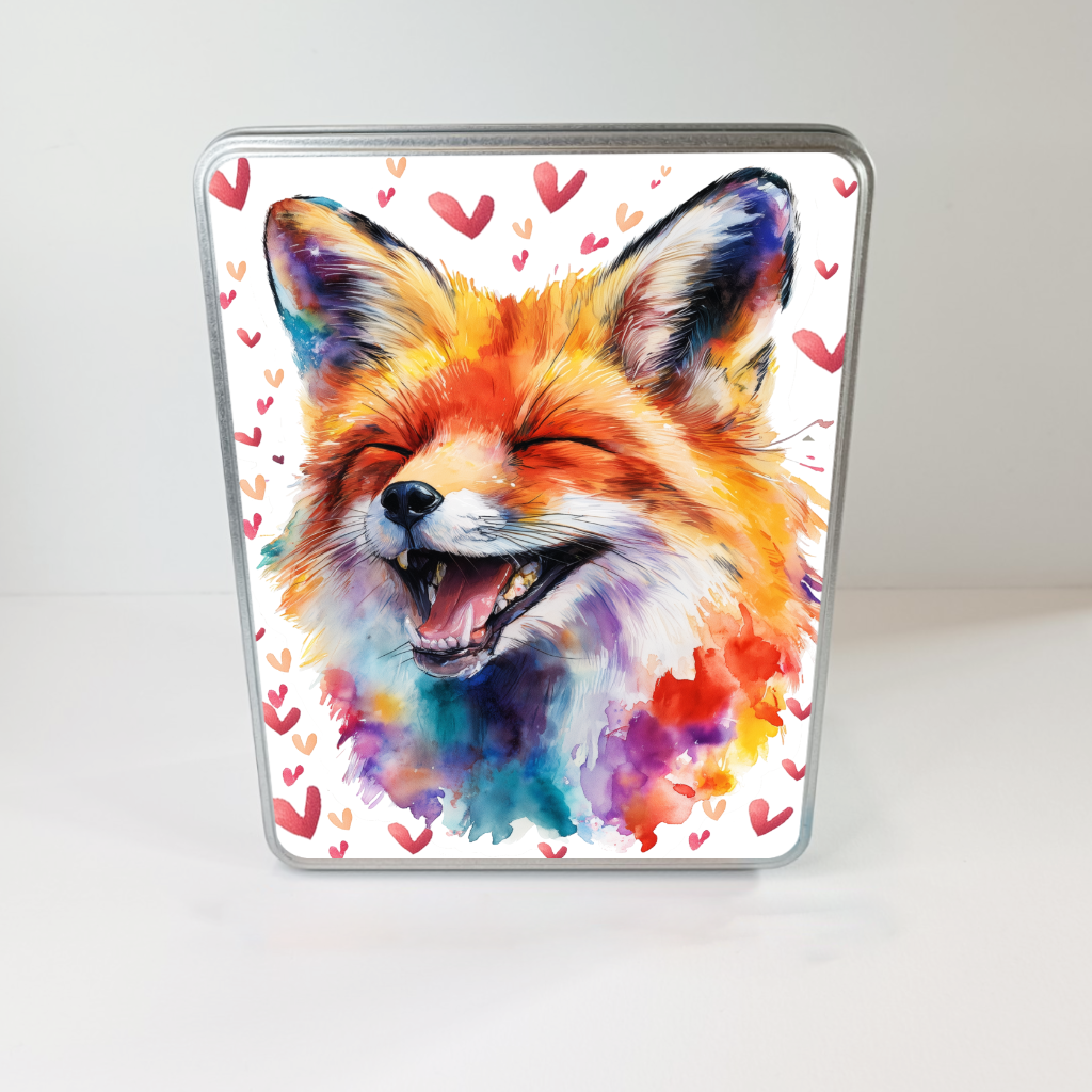 Boîte métallique Renard souriant