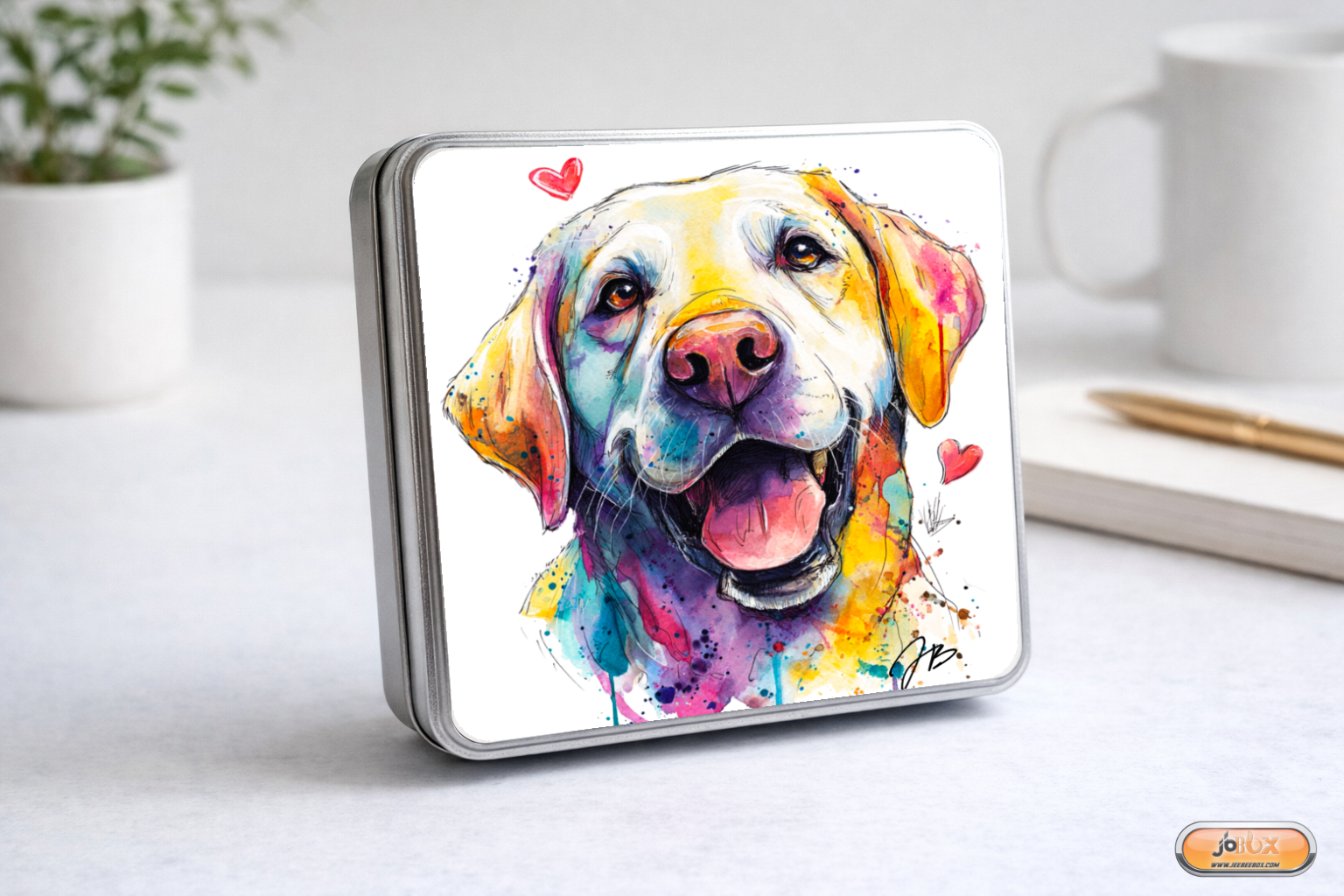 Boîte métallique Golden Retriever