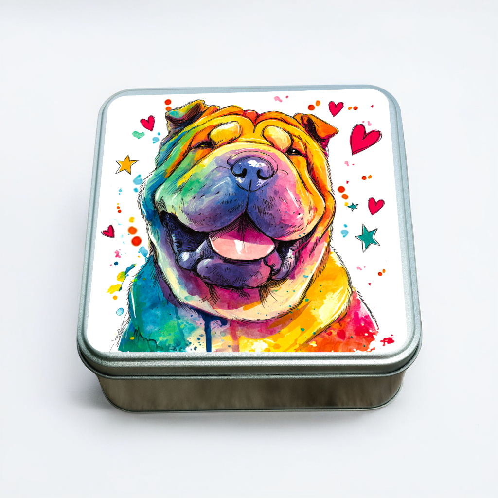 Boîtes métalliques carrées Shar Pei