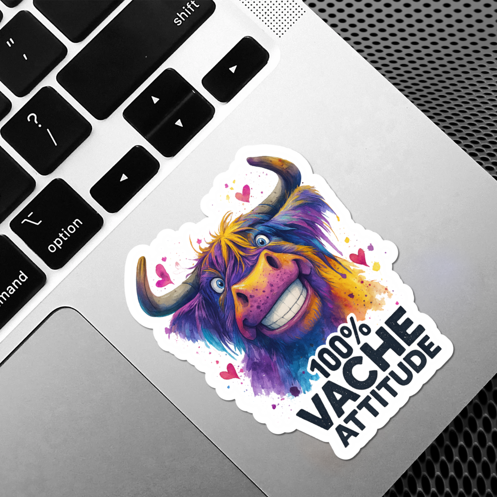 Autocollant 100% Vache Attitude