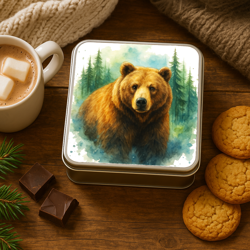 Boîte en métal décorative Ours brun